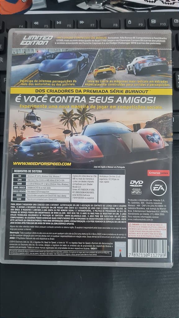 Jogo need for speed hot pursuit limited edition Pc Original Mídia Fisica Lacrado – imagem 4
