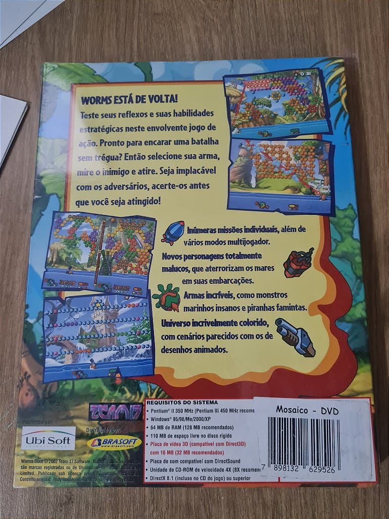 Jogo pc Worms blast 3d lacrado Original – imagem 2