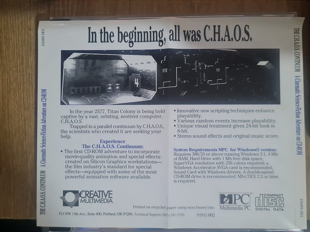 Jogo PC CD The chaos continuum com manual Original – imagem 4